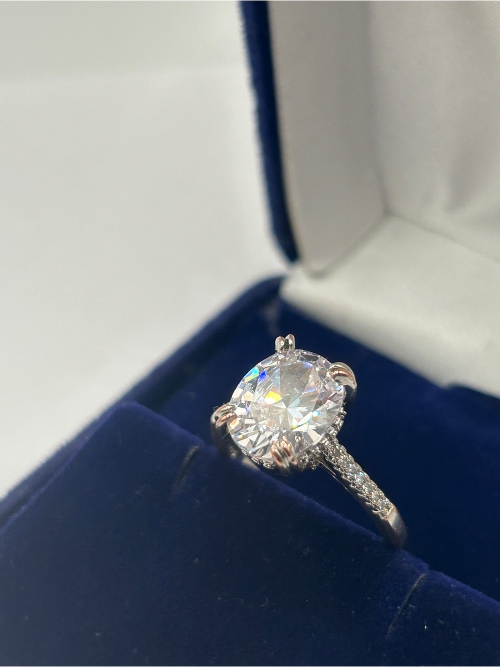 Solitaire 4 Carat Cocktail CZ Diamond Ring Sz 9 - Picture 6 of 16